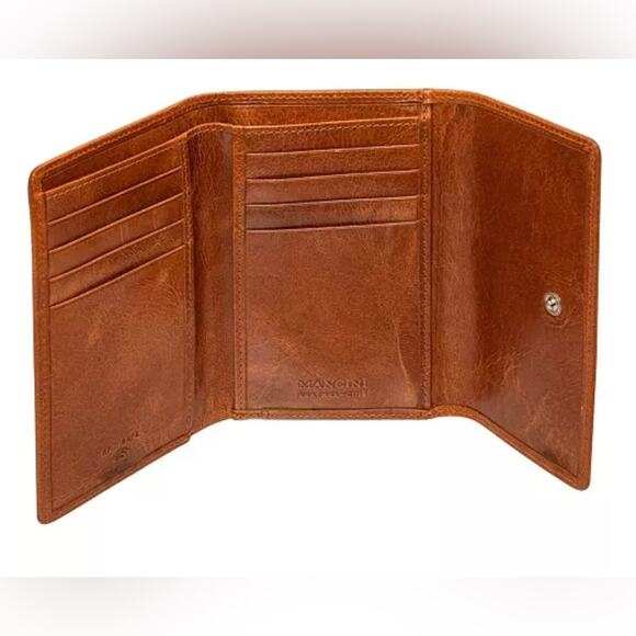 Mancini South Beach RFID Mini Leather Clutch Wallet with Dust Bag Gift - Picture 2 of 8